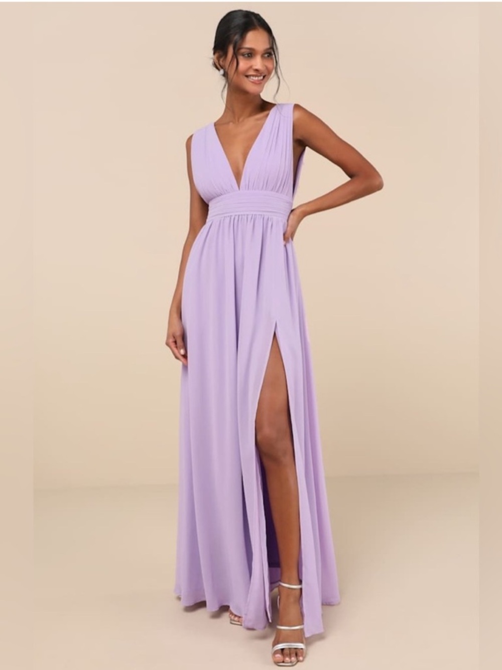 Lulus Heavenly Hues NWT size Large Lavender Maxi Dress Formal Bridesmaid Gown